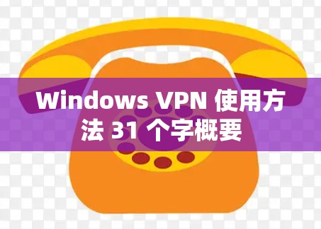 Windows VPN 使用方法 31 个字概要