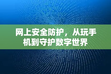 网上安全防护，从玩手机到守护数字世界