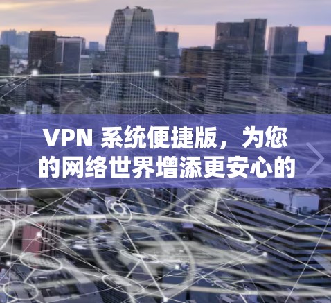 VPN 系统便捷版，为您的网络世界增添更安心的守护者