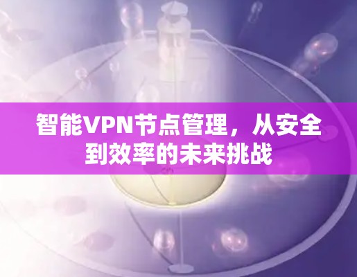智能VPN节点管理，从安全到效率的未来挑战