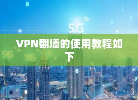 VPN翻墙的使用教程如下