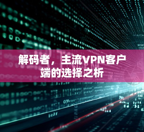 解码者,主流<strong>VPN客户端</strong>的选择之析