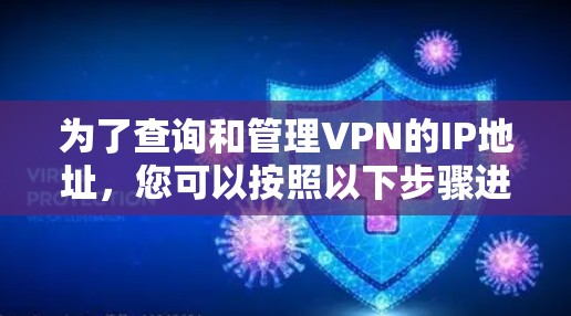 为了查询和管理VPN的IP地址，您可以按照以下步骤进行操作